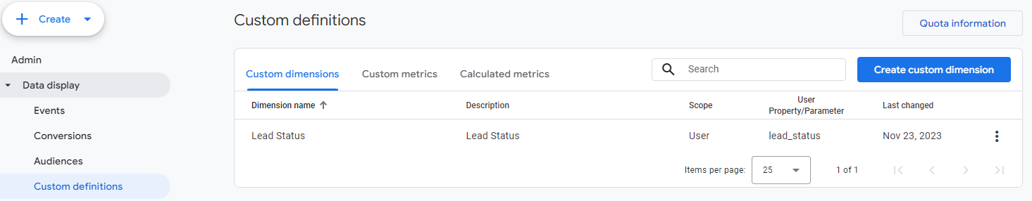 Custom Dimensions