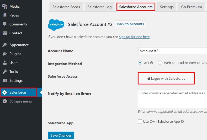 Salesforce Connection Salesforce Connection