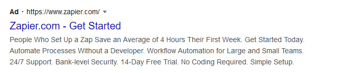 Zapier ad