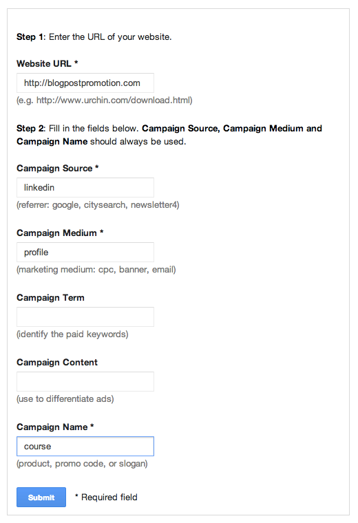 Google URL Builder