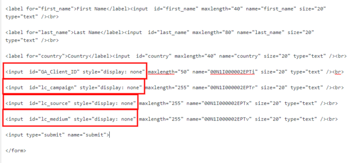 Salesforce web-to-lead code 5