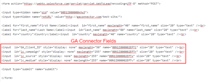 Salesforce web-to-lead code