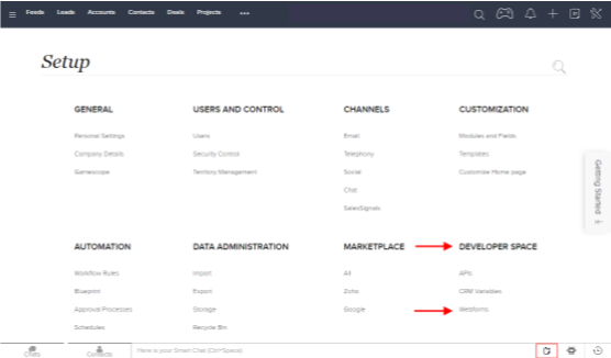 Zoho Webforms