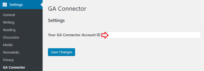 GA Connector account id