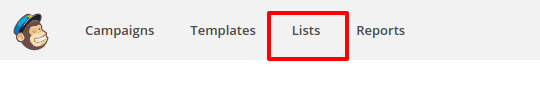 Mailchimp main navigation panel