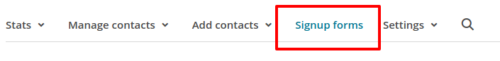 Select signup forms