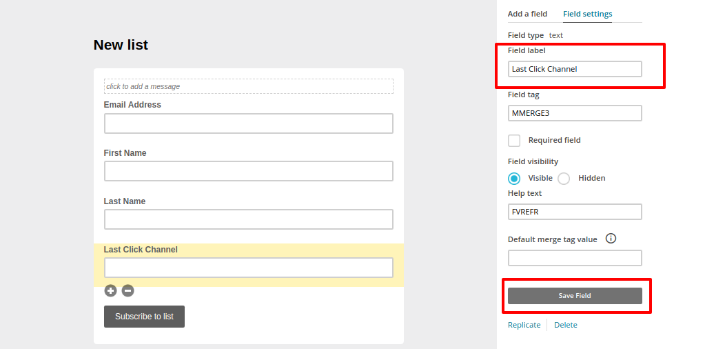 Edit field labels