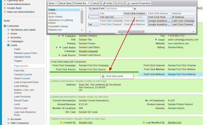 Adding fields into Salesforce Layout